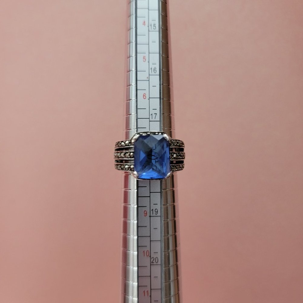 Sterling Silver Blue Gemstone Ring Vintage Solid Silver!
